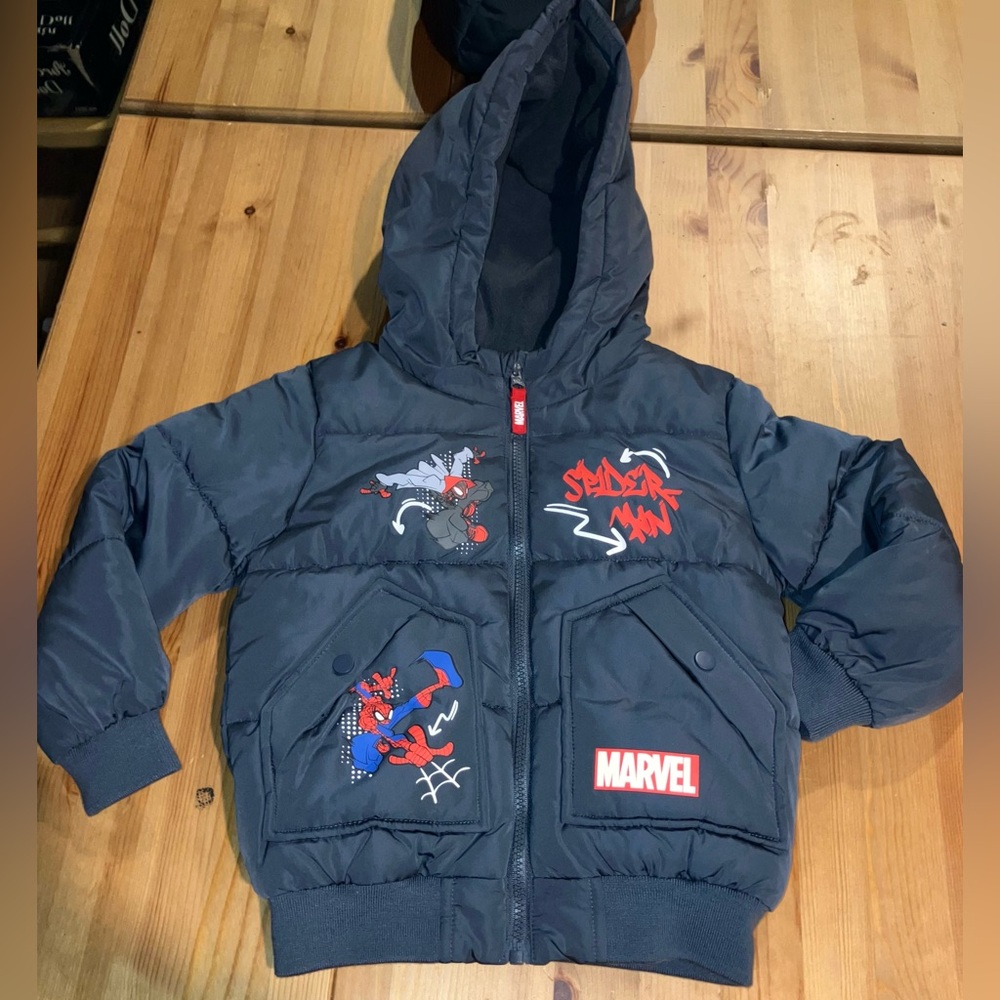 EUC Marvel Navy Blue Spider-Man Kids Jacket 4-5 years